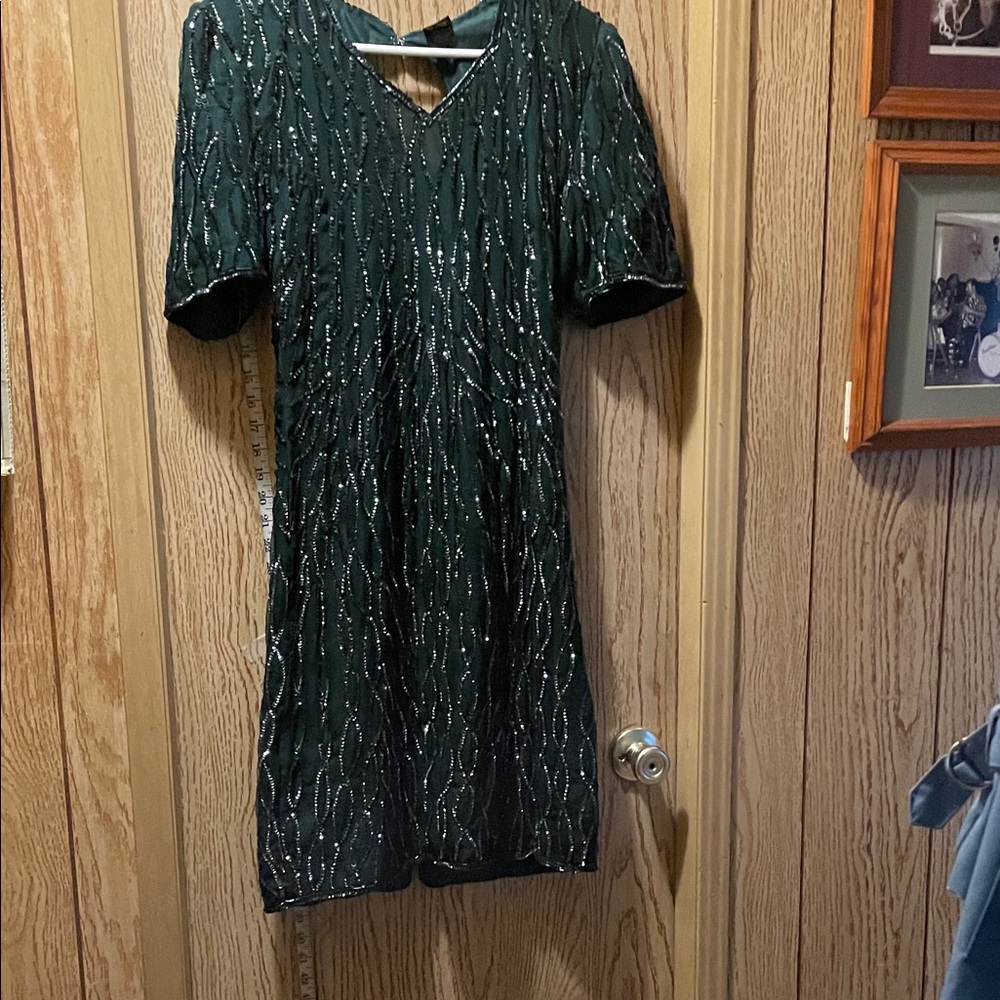 Glamorous Dark Green Sequin Mini Dress
